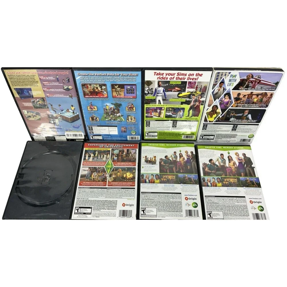 The Sims Mixed Lot of Twelve Vintage PC Games and Expansions